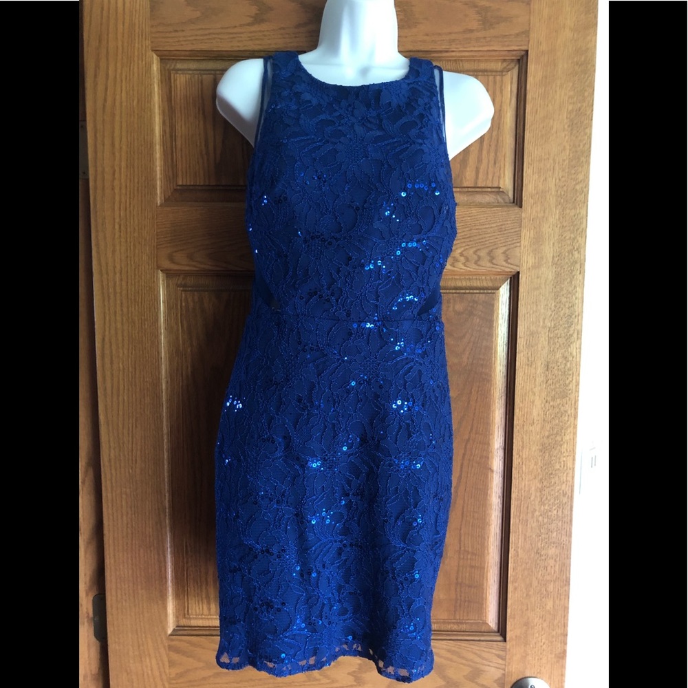 Royal blue sparkly sheath dress